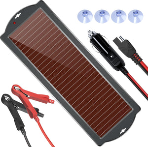 Solar Car Battery Trickle Charger, 12V 1.8W Solar Battery Charger Car, Waterproof Portable Amorphous Solar Panel For Automotive, Motorcycle, Boat, Atv,Marine, RV, Trailer, Powersports, Snowmobile, etc